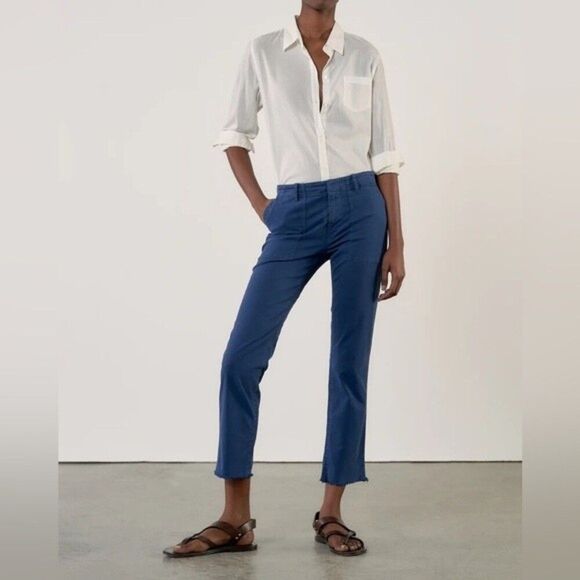 Nili Lotan Jenna straight leg Pants In Teal Blue Size 4 - Picture 10 of 12